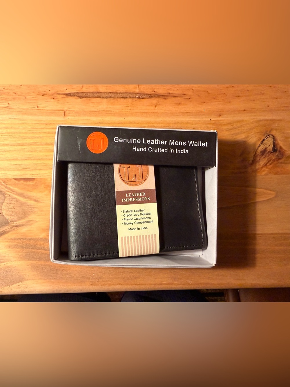 Impressions Black Leather Men's Wallet with Card Slots